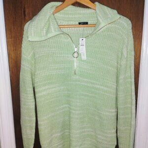 Talbots Pullover Knit Long Sleeve 1/4 Zip Cotton Blend - Size M NWT MSRP $109.00